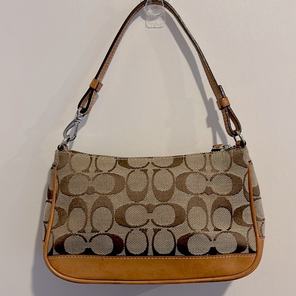 Coach Demi Monogram Canvas/Leather Baguette Bag - Picture 2 of 16